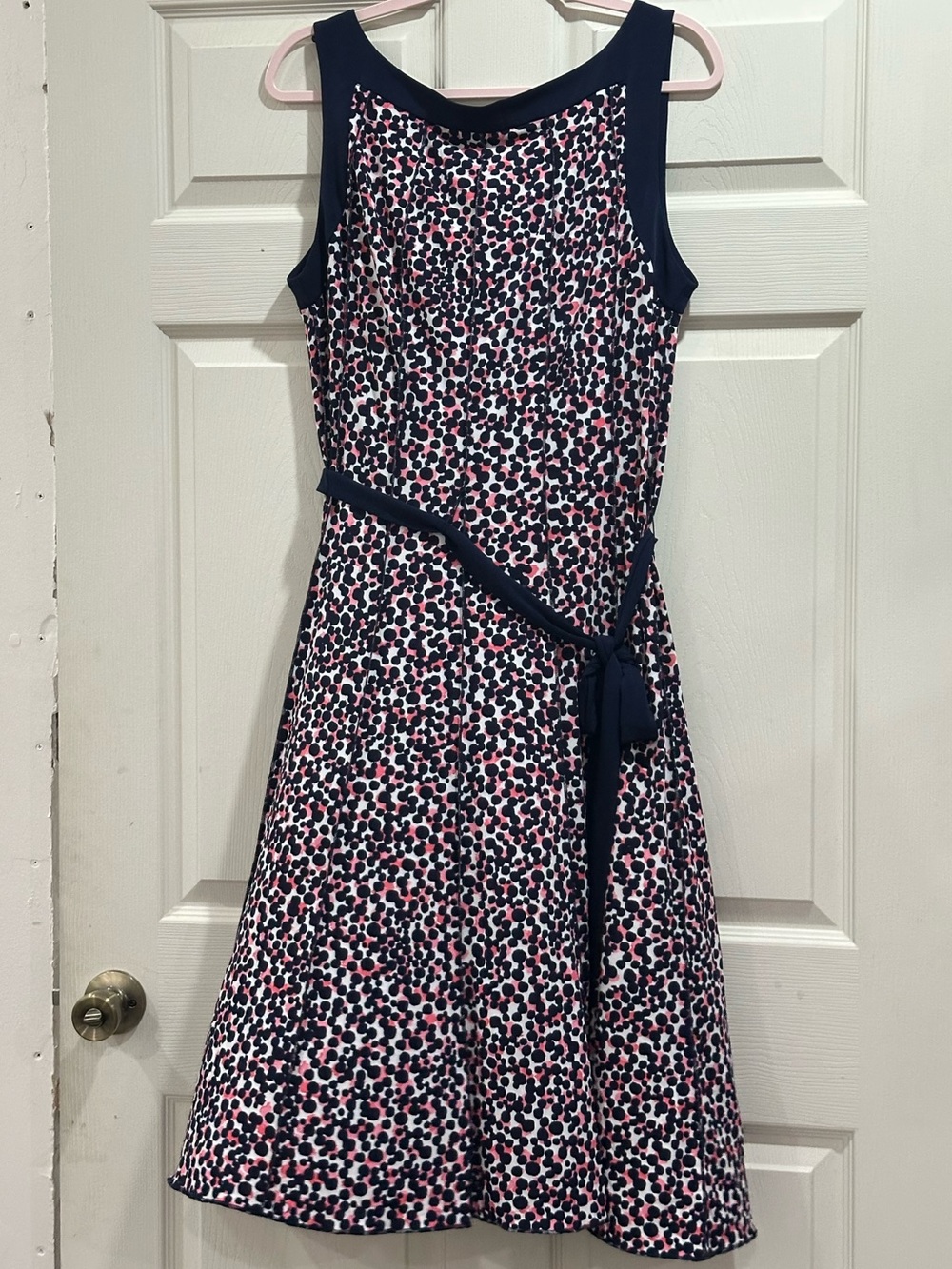 Christopher & Banks Navy and Pink Printed Top